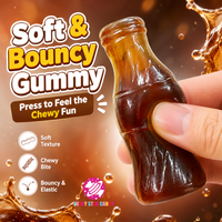 Bonbons Gélifiés Personnalisés en Gros en Forme de Bouteille de Cola 3D, Saveur Sucrée et Acidulée, Gommes Moelleuses pour Fêtes d'Enfants
