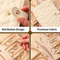 Porte-bijoux en cuir PU à feuilles mobiles, grande capacité, sac organisateur de bijoux, étui à bijoux portable et élégant pour boucles d'oreilles