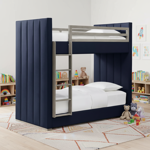 Sassanid OEM Teen Boy Bedroom Art Moderne Platform Carver Upholstered <strong>Bunk</strong> <strong>Bed</strong> - Product Image 3