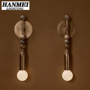 <b>Light</b> Luxury Marble All-Copper Modern LED E26 <b>Wall</b> Lamp for Bedroom Villa Bedside Model HM-Bead <b>Wall</b> Lamp <b>Wall</b> Mounted Lamp HM-B - Product Image 5