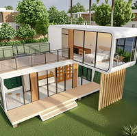 Maison préfabriquée de haute qualité, capsule spatiale de luxe, maison préfabriquée en forme de capsule, maison en conteneur durable, 20 pieds et 40 pieds