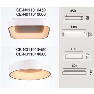 Lámpara de techo LED minimalista, redonda y cuadrada, de montaje empotrado para dormitorio, iluminación interior, de aluminio y acrílico, de montaje en superficie. - Product Image 5