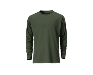 Camiseta de Manga Larga para Hombre, Corte Regular, Color Sólido, Informal, Básica, de Algodón Suave, Cómoda, para Uso Diario - Product Image 1