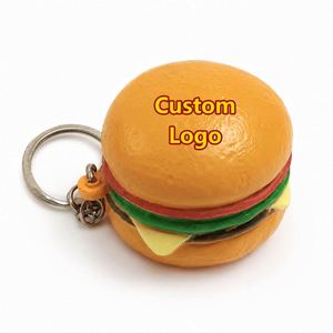 Llaveros Personalizados Antiestrés con Forma de Hamburguesa, Logotipo Impreso, Regalos Promocionales, Material de PU Suave, Impresión UV, Alivio del Estrés - Product Image 1