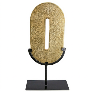 Abstract Gold Plated Aluminum Sculpture Figure Shape Handmade Modern Eco-Friendly Durable Art Tabletop <b>Decor</b> Jaffs Exports Home - Product Image 1
