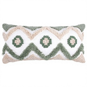 Tufted Cotton Floral Lumbar Pillow Cover Living Room Home Decor Custom Design Boho Pillow Eco-Friendly Custom OEM Wholesale - Product Image 1