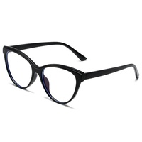 Nouvelles lunettes anti-lumière bleue à verres plats, couleurs dégradées, monture papillon vintage personnalisée, monture intégrale pour femmes, montures de lunettes tendance