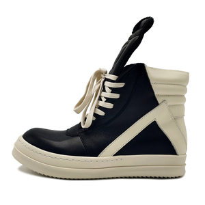 Zapatos de Hombre R, O, de Cuero Genuino, de Caña Alta, Negros y Blancos, con Diseño de Triángulo Invertido Grande - Product Image 6