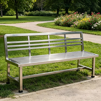 Banc d'attente robuste en acier inoxydable avec dossier soudé, multi-places, forte capacité de charge pour aéroport, hôpital, arrêt de bus, parc