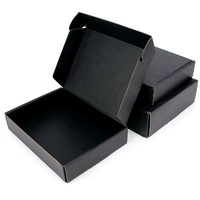 Boîtes d'expédition en carton ondulé noir personnalisées avec logo, pliables, avec fermeture magnétique et pelliculage brillant pour vente en gros