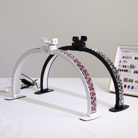 Lampe de bureau portable LED à luminosité réglable en ABS, demi-lune, pour la beauté, les ongles et les cils, idéale pour table de manucure et de pédicure.