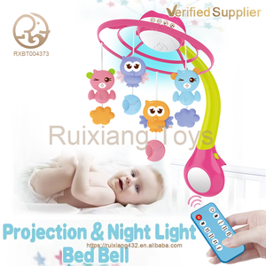 Remote-Controlled Plastic <span class=keywords><strong>Baby</strong></span> Crib Mobile com Projeção & Music Rotating Bell Bed Toy para Meninos Brinquedo Musical em Embalagem Caixa - Product Image 5