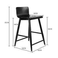 Tabouret de bar en bois massif, design moderne, écologique, léger, pour la maison, le bar, la salle à manger, l'hôtel, usage commercial