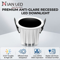 Spot lumineux LED encastrable personnalisable, étanche, ignifuge IP65, avec couvercle rond, pour salle de bain et extérieur
