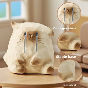 Caja Sorpresa de Figuras Coleccionables de Resina: Mini Figuras de Gatos Siamés con Emociones, Par de Adornos Kawaii para Escritorio, Regalo al por Mayor - Product Image 1