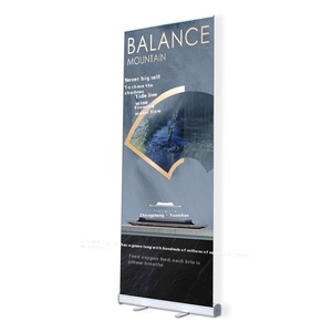 Aleación de aluminio Roll-Up 80X200Cm Soporte publicitario de acero plástico Exhibición de póster vertical para exposiciones y presentaciones - Product Image 5