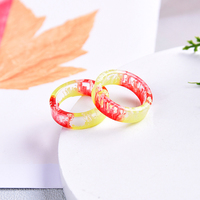 15 bagues rondes en résine acrylique, anneau Transparent et coloré en acétate pour femmes