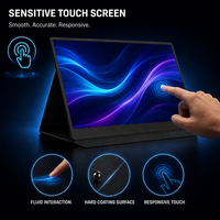 Écran portable OEM personnalisé tactile IPS FHD 1080P avec étui magnétique double Type-C, fin et portable, pour jeux et travail, 15,6 pouces, pour ordinateur portable