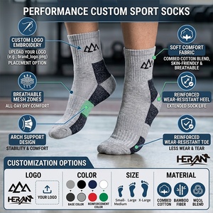 Calcetines de Senderismo Personalizados con Logotipo, Calcetines Deportivos de <span class=keywords><strong>Lana</strong></span> <span class=keywords><strong>Merino</strong></span> para Hombre, de Secado Rápido, para Fitness, Trabajo y Deportes, Calcetines de Esquí de <span class=keywords><strong>Lana</strong></span> Personalizados - Product Image 2
