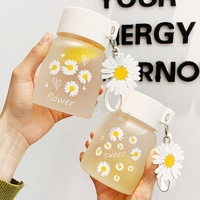 Gelas Mini Trendy Daisy Lapis Ganda Tahan Panas Anti Bocor Ramah Lingkungan Lucu Gemuk Portabel Cangkir Hadiah Promosi