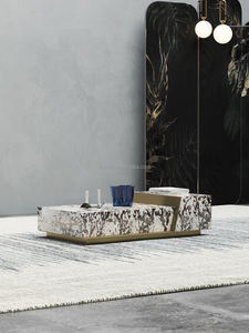 AOMISI <span class=keywords><strong>CASA</strong></span> – Table de luxe rectangulaire en marbre naturel, Table basse en marbre, ensemble de canapés, Table d'appoint, présentoir sur pied - Product Image 5