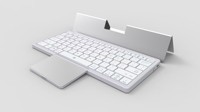 KF8700 Keyboard Lipat Nirkabel dengan Touchpad Berputar, Keyboard Mini untuk Tablet dan Ponsel