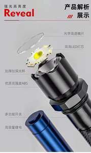 Senter LED Mini Super terang USB, senter isi ulang badan aluminium Aloi portabel untuk rumah dan luar ruangan pencahayaan tembakan jauh - Product Image 5