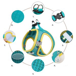 調節可能な反射ナイロン犬用ハーネスファッションボタン付きソフト通気性ペットアクセサリーチワワパグ小型子犬XLサイズ - Product Image 2