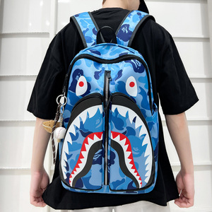 Nouveau style 2026 – Sac à bandoulière multifonctionnel grande capacité Wacky Shark, version coréenne, tendance mode étudiante pour hommes et femmes - Product Image 1