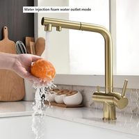 Robinet de cuisine amovible à osmose 3 voies, Robinet de cuisine avec osmose intégrée, Robinet à osmose 3 voies pour eau filtrée et eau froide/chaude