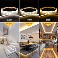 Bande LED COB flexible intelligente adressable de 2,7 mm 3V 5V 12V IP20 3000K 4000K 6500K Bleu glacé Rouge Vert RGBIC Décoration intérieure WIFI