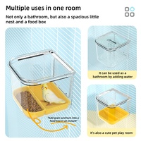 Nouvel Arrivage Mangeoire Automatique Transparente pour Oiseaux, Grande Capacité, pour Petits Oiseaux et Perroquets, Salle de Bain pour Phénix Noir et Pivoine