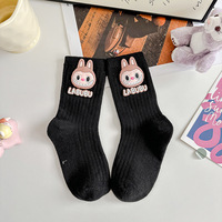 Chaussettes pour enfants les plus vendues Printemps-Automne, mi-mollet, pour garçons, filles et bébés, colorées, tendance, avec motifs de dessins animés, vente en gros