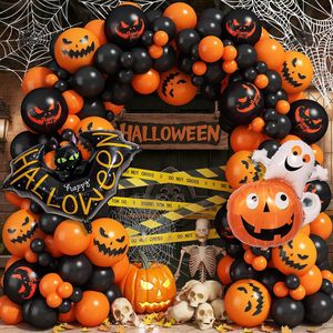 Kit d'arche de ballons d'Halloween blancs DIY, avec ballons en aluminium 4D (araignée, noir, chrome, argent, disco), toile d'araignée, yeux d'<span class=keywords><strong>horreur</strong></span> et fantômes en latex, pour décoration de fête - Product Image 3