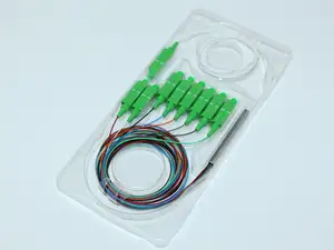 Prix usine 1X2 ,1x4, 1x8, séparateur optique de fibre PLC 1x16 avec connecteur séparateur PLC de fibre optique Pigtail