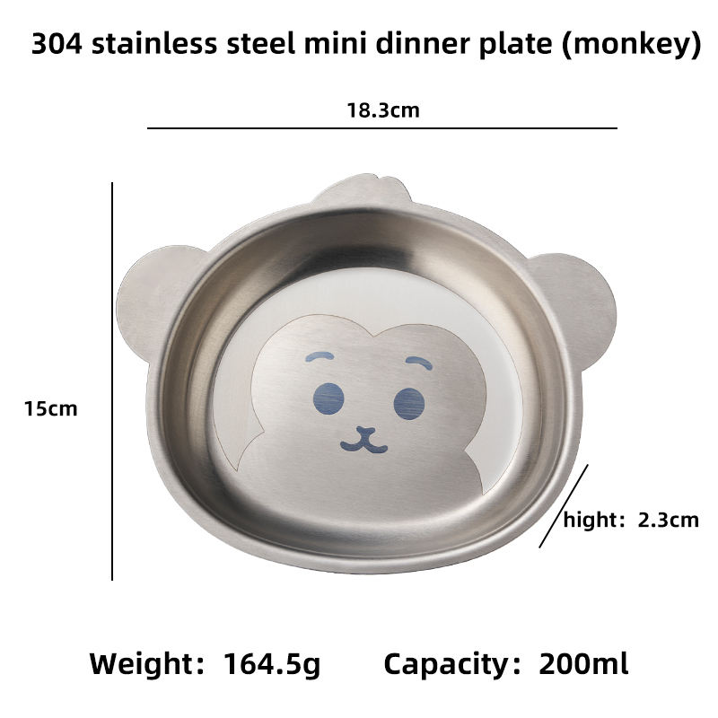 304 stainless steel mini dinner plate (monkey)