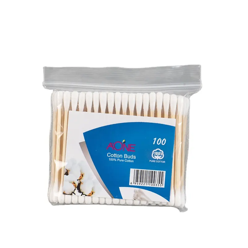 100PCS Ear Cleaning Cosmetic Double Tips Makeup Cotton Swab Paper Stick Cotton Buds