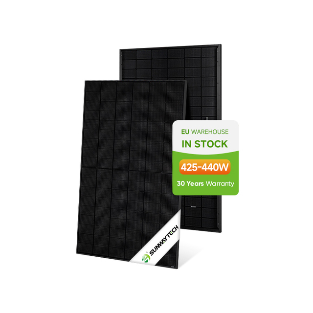 430W 435W 440w 450W 440Wp Solar Panels All Black Type n Solar Panels Bifacial Double Glass Pallet Price