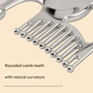 Adorable masajeador de terapia capilar de acero inoxidable, peine de acupuntura portátil para uso doméstico, herramienta Gua Sha - Product Image 4