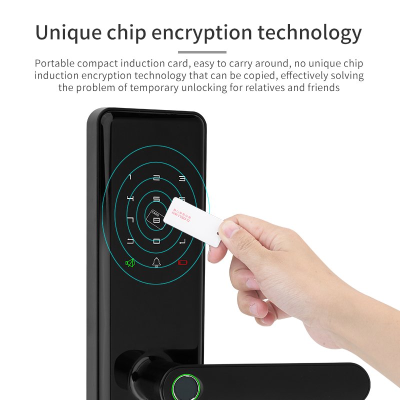Glomarket Tuya App Control Unlock Fingerprint Touch Smart Door Lock Unique Chip Encryption Technology Smart Door Lock