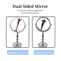 Double Sided Swivel Round Vanity Mirror 3X/5X Magnifying Custom Logo Personalized Metal Bracket Contemporary Home Office Decor