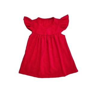 Vestidos de Volantes Sólidos al por Mayor, Vestidos de Diseñador para Niñas, Vestidos de Algodón para Bebés, Vestidos de Una Pieza, Vestidos de Verano con Volantes - Product Image 5