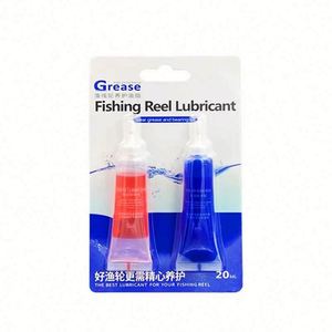 Set de Mantenimiento para Carretes de Pesca a Base de Aceite Rojo y Azul, Impermeable, en Envase Pequeño, Incluye Grasa para Engranajes y Rodamientos, en Blíster de Cartón - Product Image 1