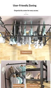 Porte-vêtements en métal blanc, fin, détachable, écologique, portable, avec revêtement en poudre, pour la maison, la cuisine, rangement, gain de place - Product Image 2