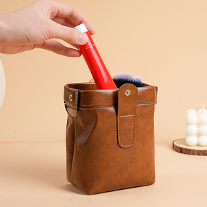 Fabricants de trousses de toilette rétro pour femmes en gros, trousse de toilette, trousse à maquillage en cuir pour femmes - Product Image 4