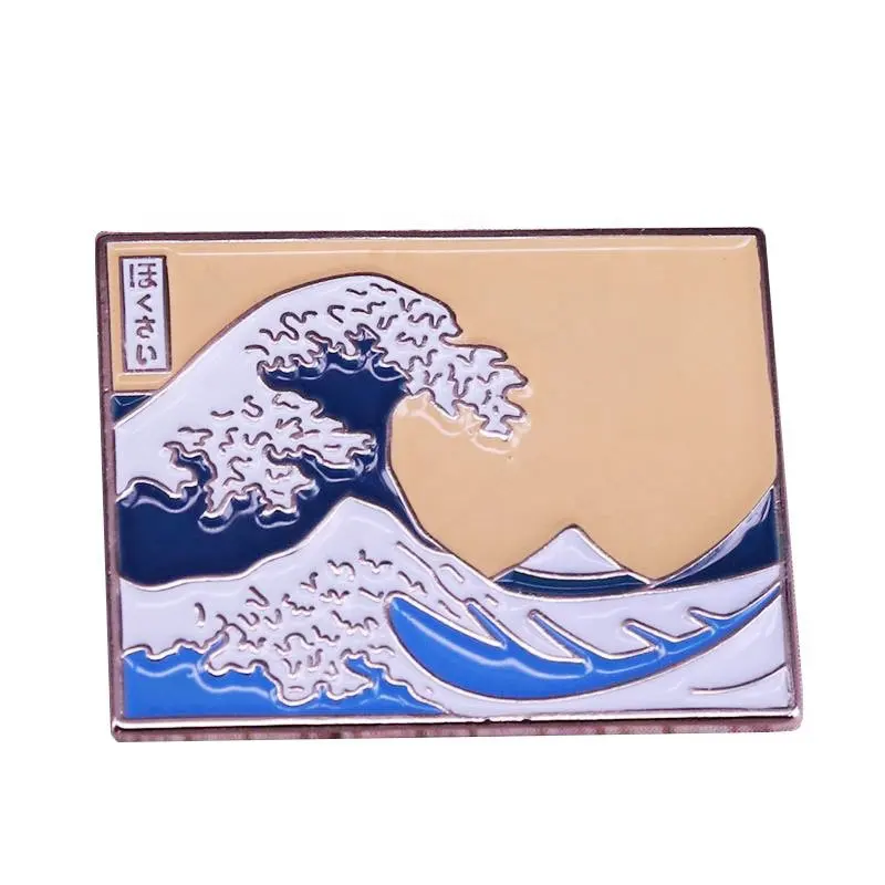 Surfing Wave Art Brosche Japanisch Minimalist Cartoon Paar Hot Selling Anstecknadeln