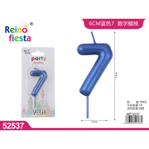 Vente en gros 6CM bleu numéro 7 bougie en cire de soja motif de bâton joyeux anniversaire pour fête d'anniversaire pâques nouvel an célébrations boîte - Product Image 1
