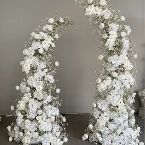 ขายส่งดอกไม้ประดิษฐ์งานแต่งงานดอกไม้งานแต่งงานพื้นหลังเวทีดอกไม้ยาวหน้าต่างประตูตกแต่ง