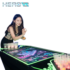 HEROVR Machine à lancer de bière mobile en acier inoxydable poli miroir, design modulaire, LED 16 couleurs pour Pong multijoueur - Product Image 6
