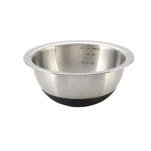 Saladiers de cuisine en métal poli de 6,3/7,9/9,45/11,8 pouces, écologiques, empilables, accessoires de cuisson avec base en silicone - Product Image 1